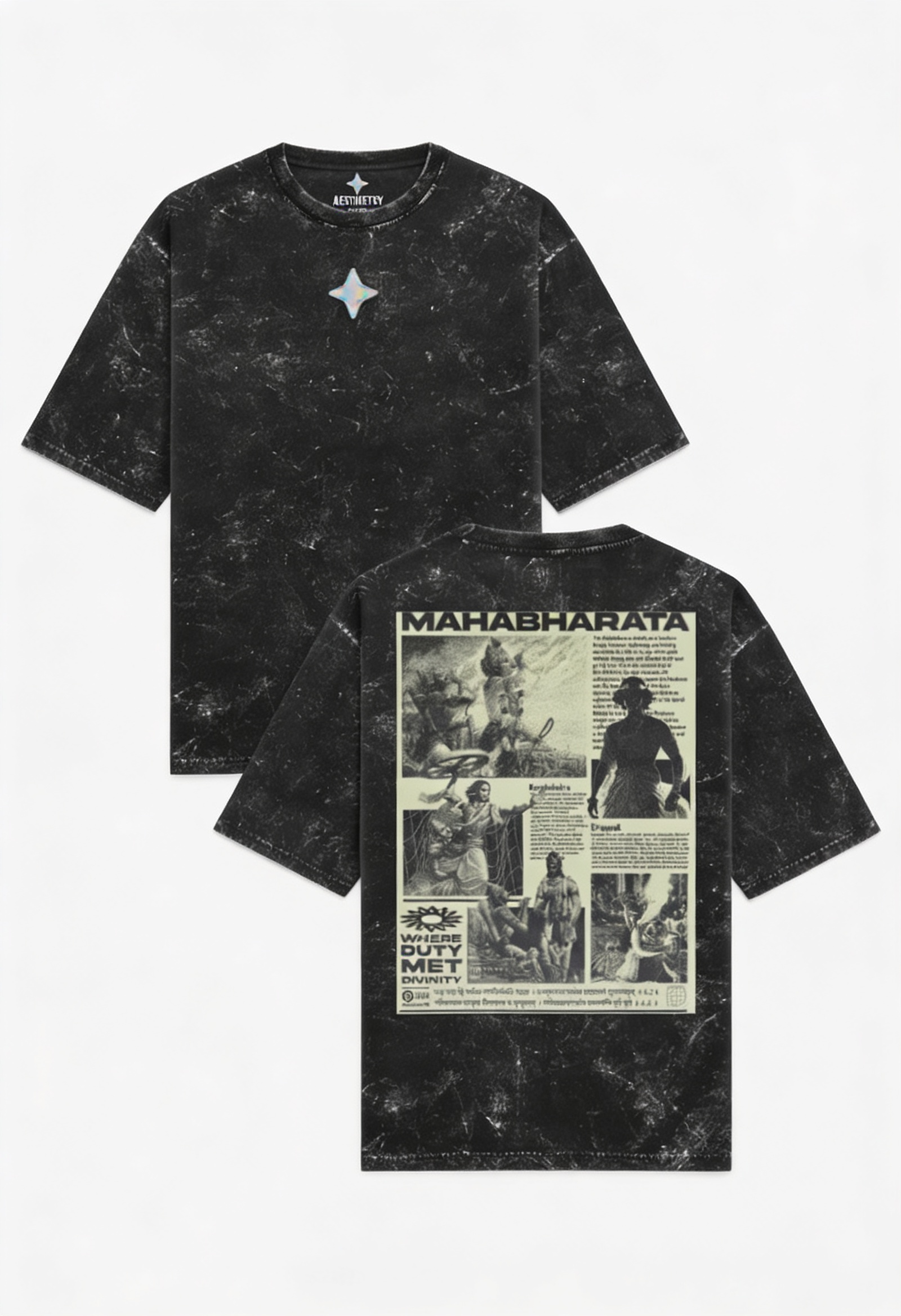 MAHABHARAT - Acid Washed Oversized Tee