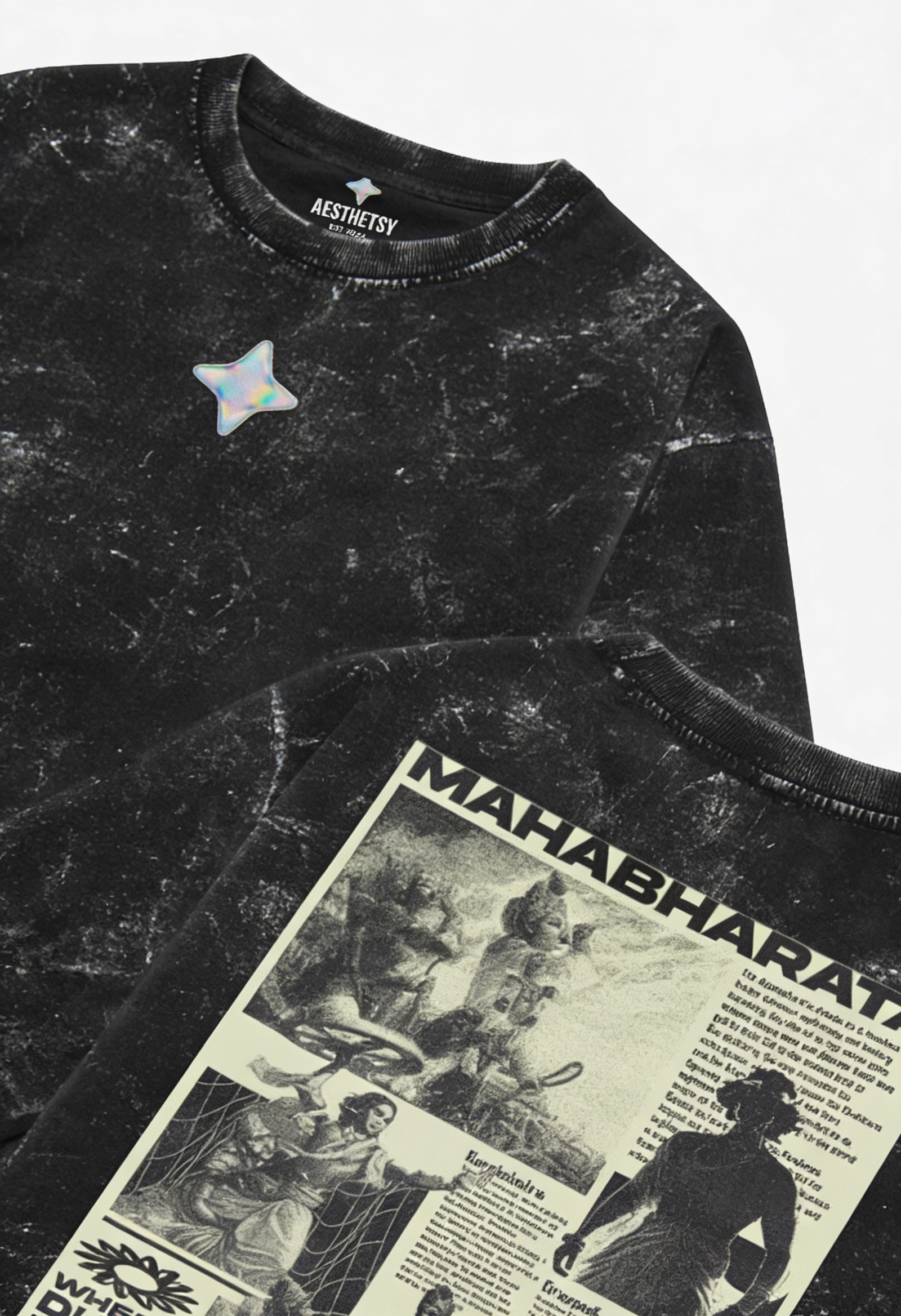 MAHABHARAT - Acid Washed Oversized Tee