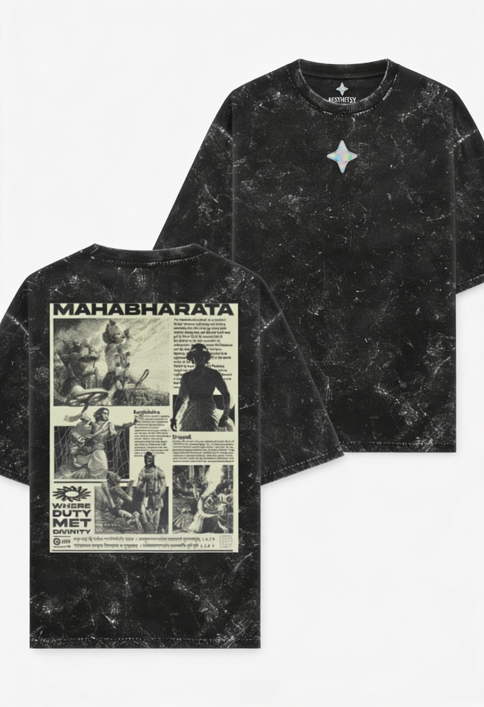 MAHABHARAT - Acid Washed Oversized Tee