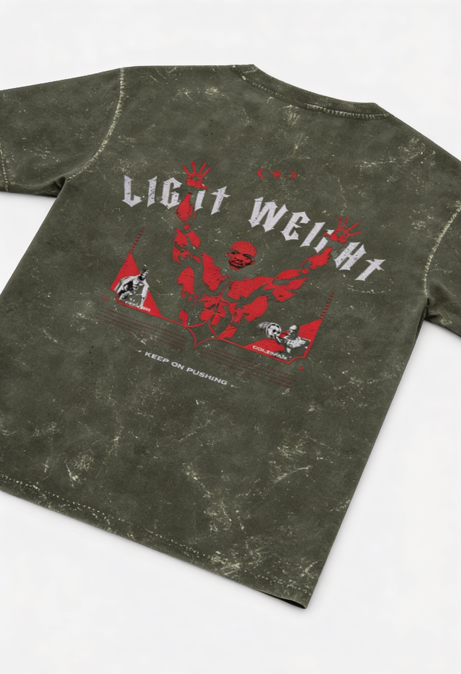 LIGHT WEIGHT GYM Acid Washed Oversized Tee