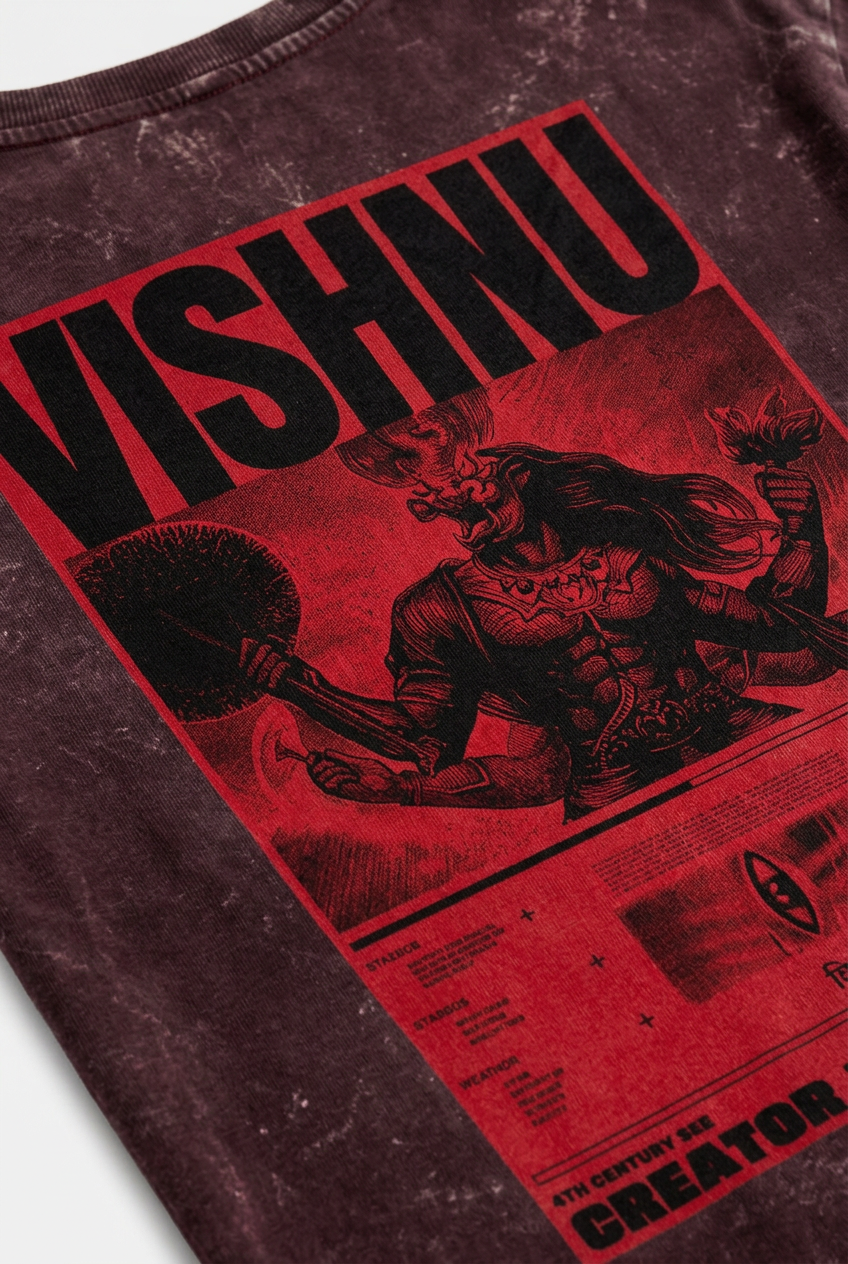 VISHNU - Acid Washed Oversized Tee
