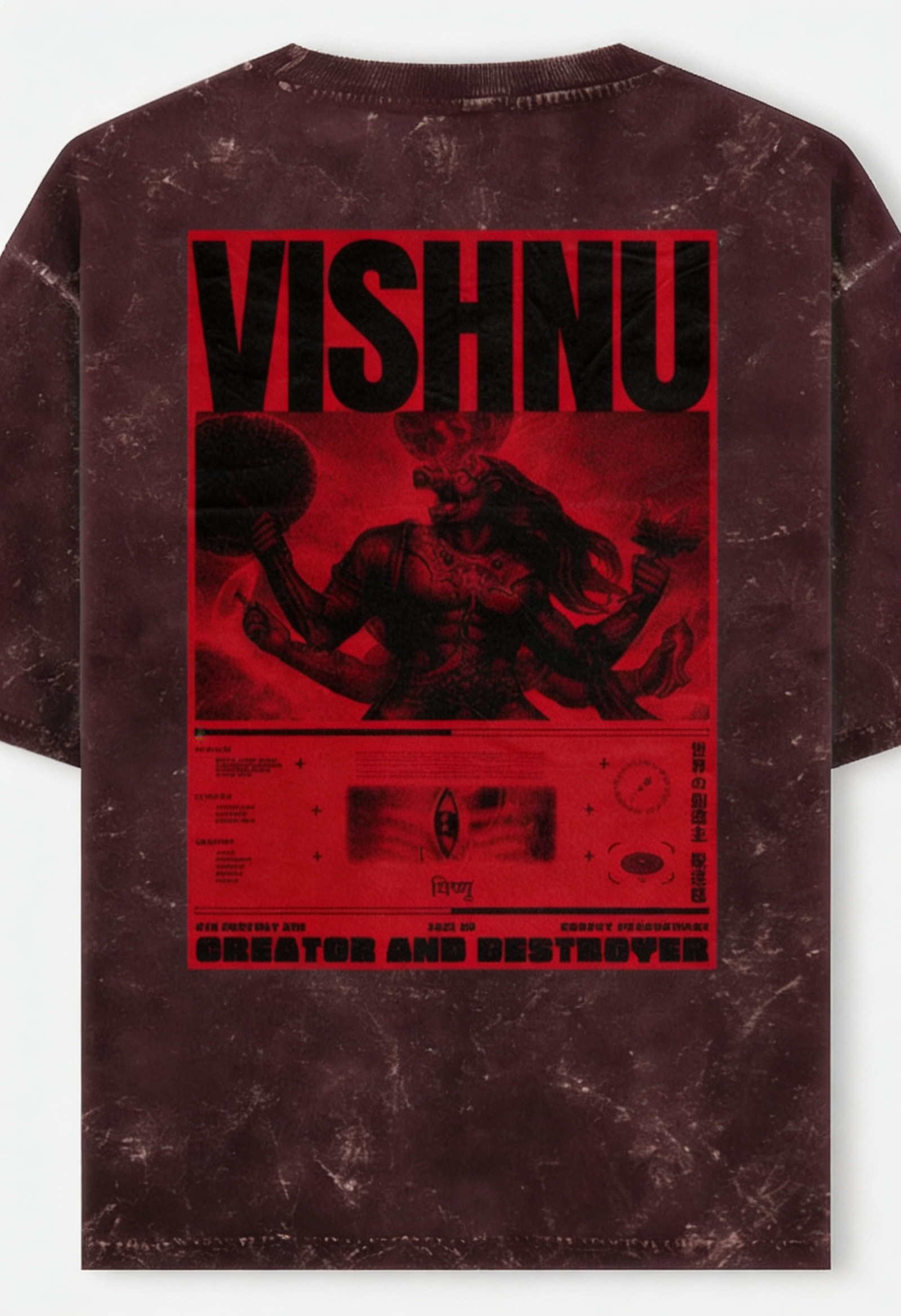 VISHNU - Acid Washed Oversized Tee