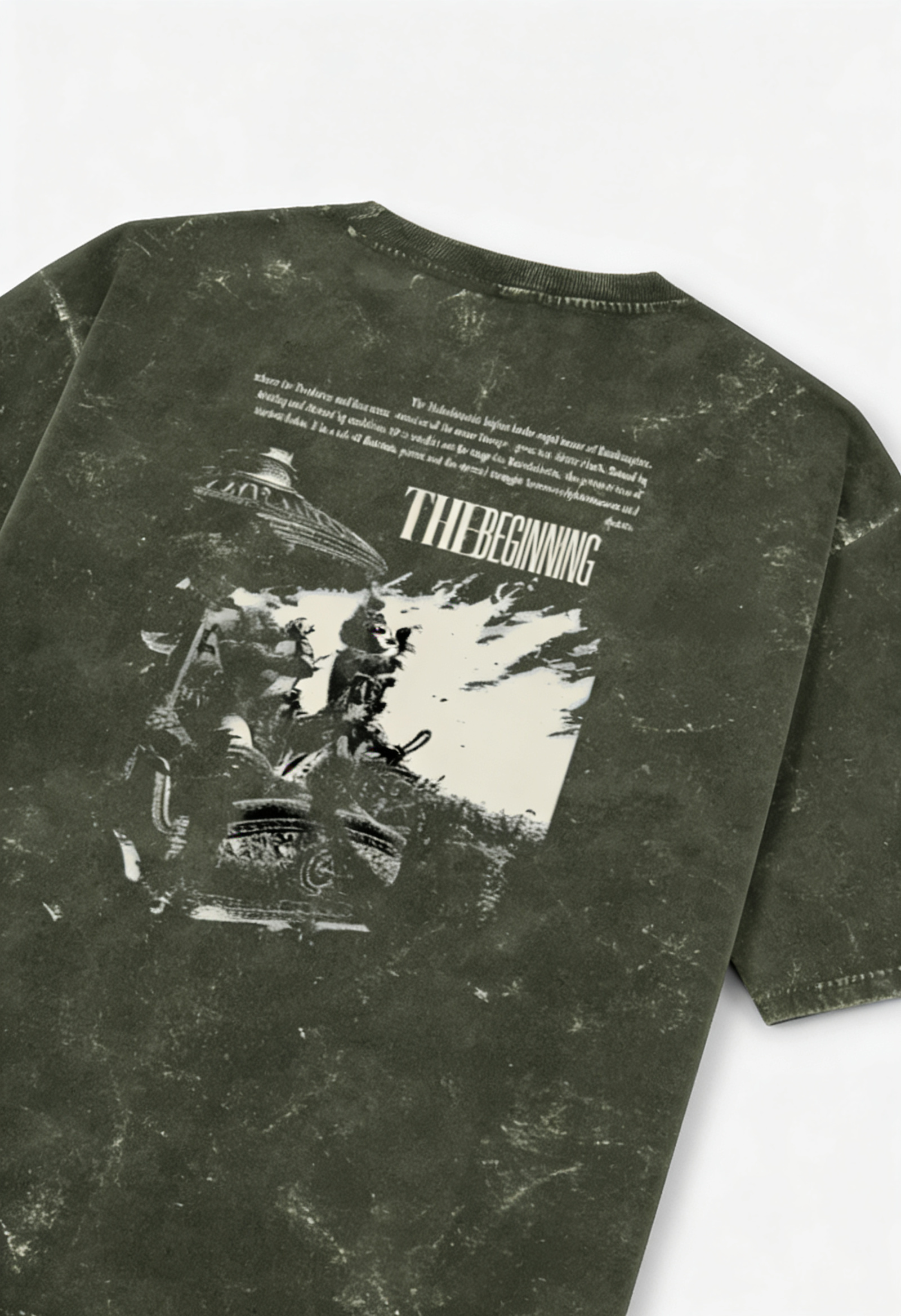 THE BEGINNING Acid Washed Oversized Tee