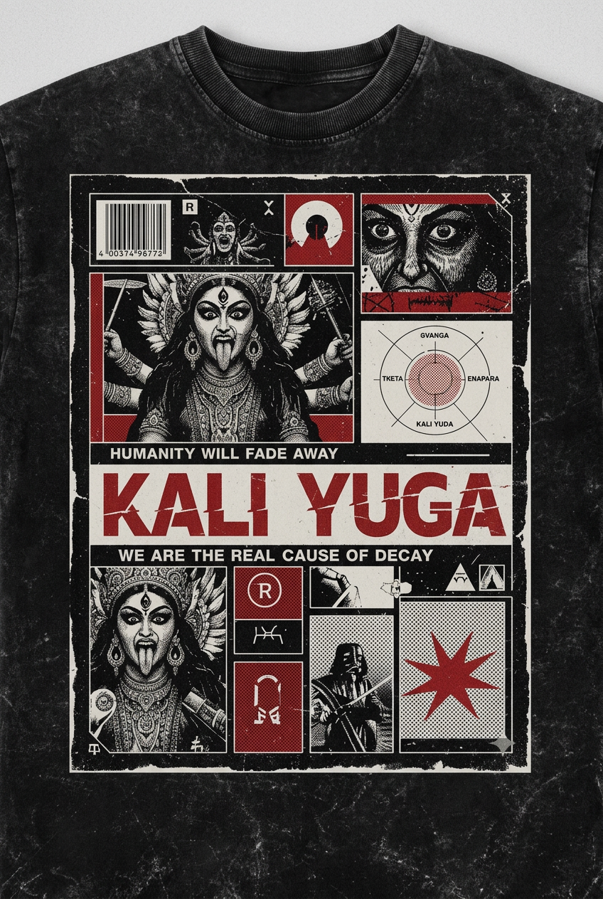 KALI YUGA Acid Washed Oversized Tee