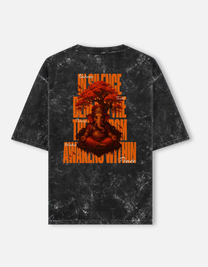 GANESHA -  Acid Washed Oversized Tee